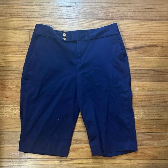 Lauren Ralph Lauren Bermuda Navy Blue Shorts - Picture 1 of 7